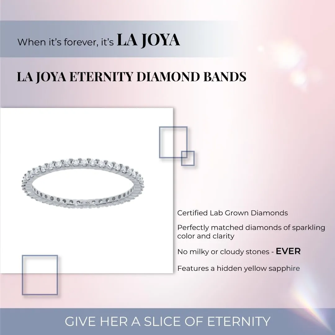 La Joya 1/3-1 CT TW Certified Lab Created Diamond Eternity Band for Women | Sparkling 10k Solid Gold Anniversary Bands, Stackable Bands, and Diamond Wedding Rings for Women