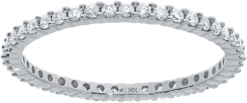 La Joya 1/3-1 CT TW Certified Lab Created Diamond Eternity Band for Women | Sparkling 10k Solid Gold Anniversary Bands, Stackable Bands, and Diamond Wedding Rings for Women