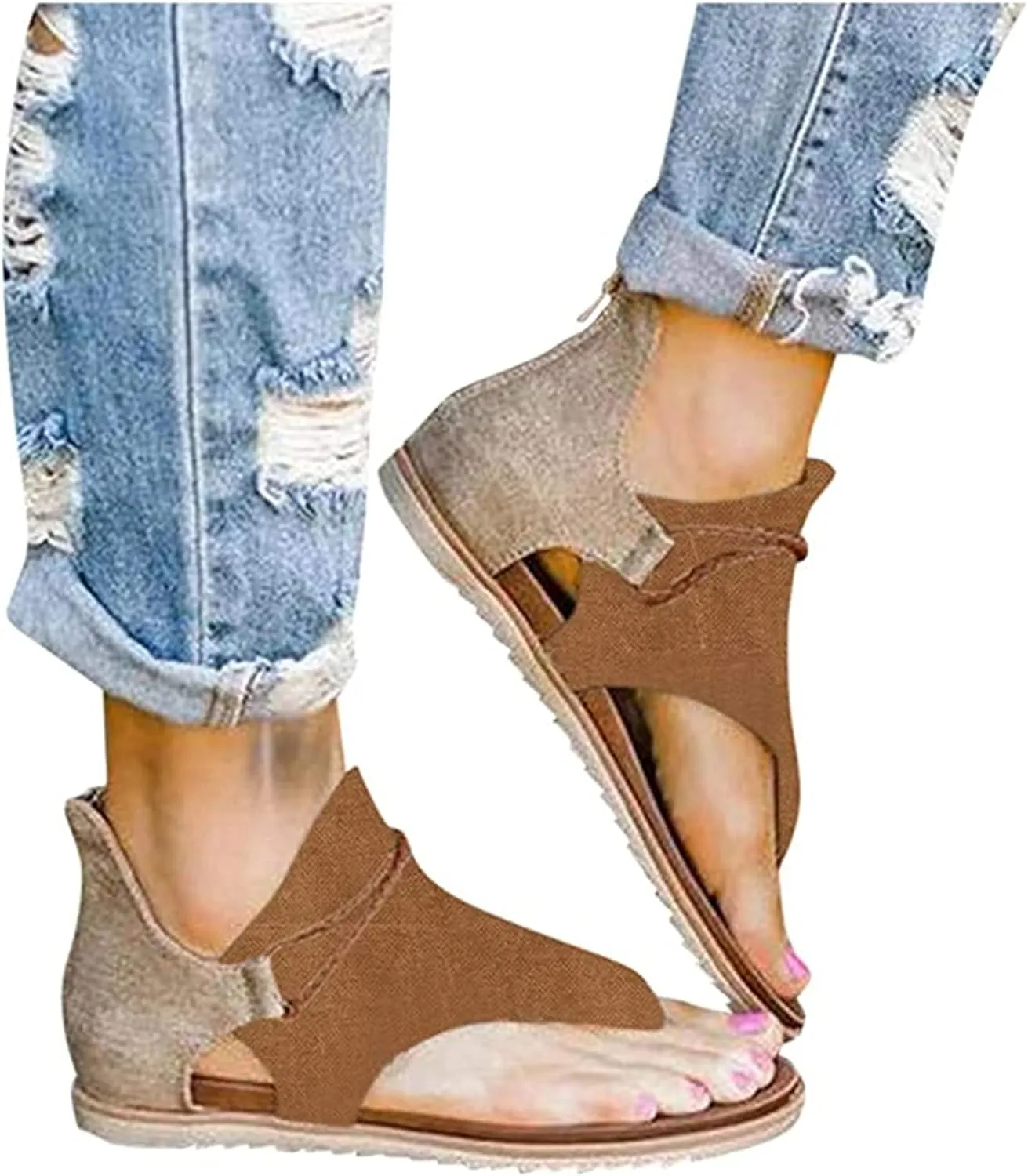 Ladmiple Sandals Women Dressy Summer 2023 Fashion Flip Flop Gladiator Sandal Causal Beach Travel Platform Slippers Shoes