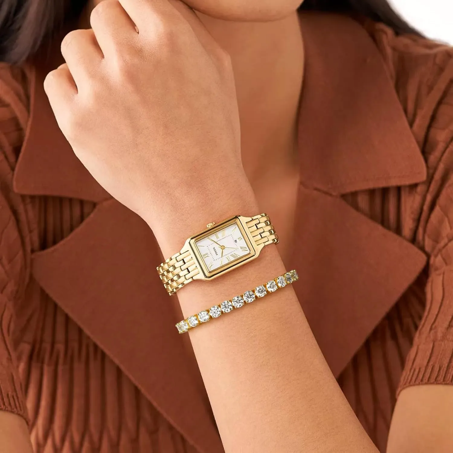 LANE WOODS Simulated Diamond Moissanite Tennis Bracelets for Women: 14K Gold Plated 925 Sterling Silver Bracelets for Woman Men