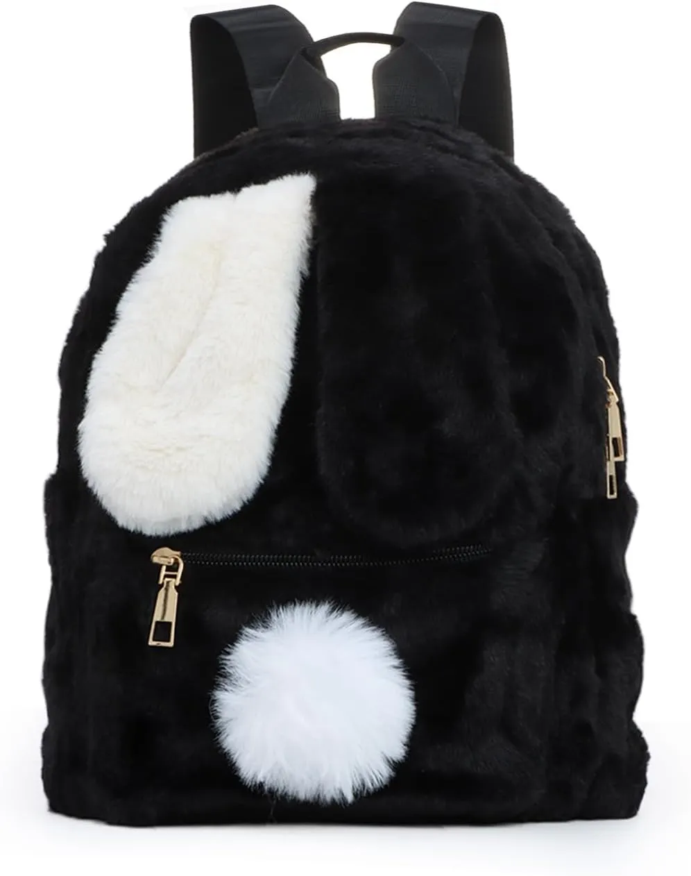 Lanpet Cute Plush Rabbit Ears Backpack for Teen Girls Fluffy Fuzzy Kawaii Shoulder Bag Handbags School Bag Satchel,Pink