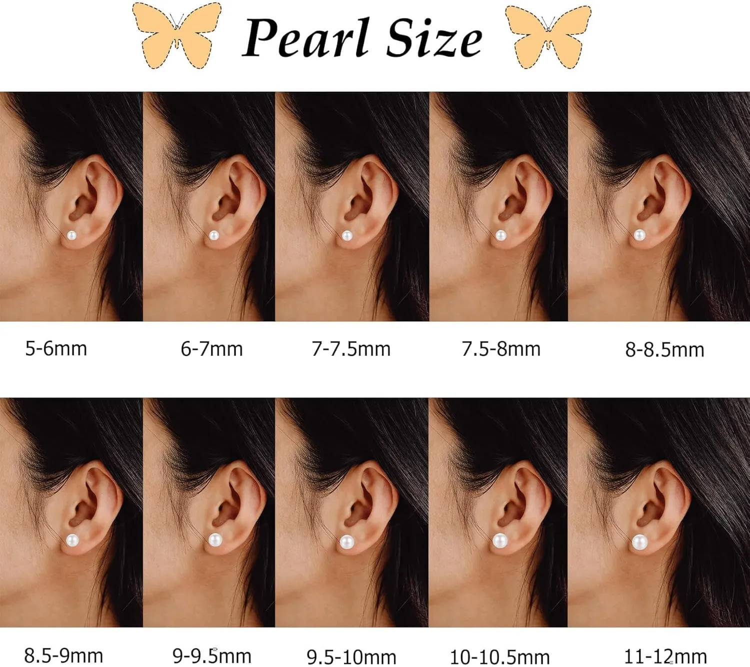 Lantine Pearl Stud Earrings-925 Sterling Silver Genuines Freshwater Cultured Pearl Earrings Studs For Women Size Choose