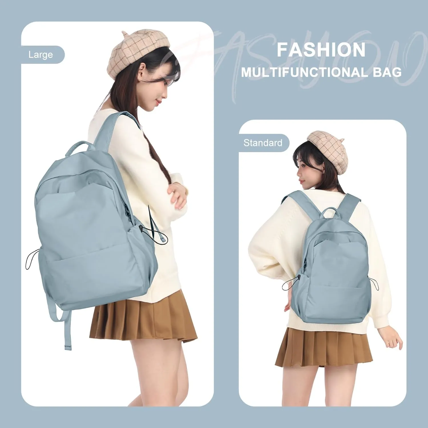 Large Backpacks for School Bag School Backpack for College Backpacks Bookbag for Women Waterproof Gym Backpack for Men Book Bags Small Simple Backpack Blue