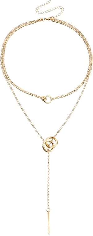 Layered Necklaces for Women Trendy 14K Gold Long Necklaces for Women Dainty Gold Choker Necklace for Women Statement Necklace