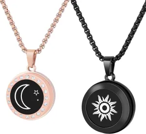 Long Distance Touch Vibration & Light Up Pendant Necklace for Couples - Send SOS SMS, Perfect for Girlfriend & Boyfriend Xmas Gifts