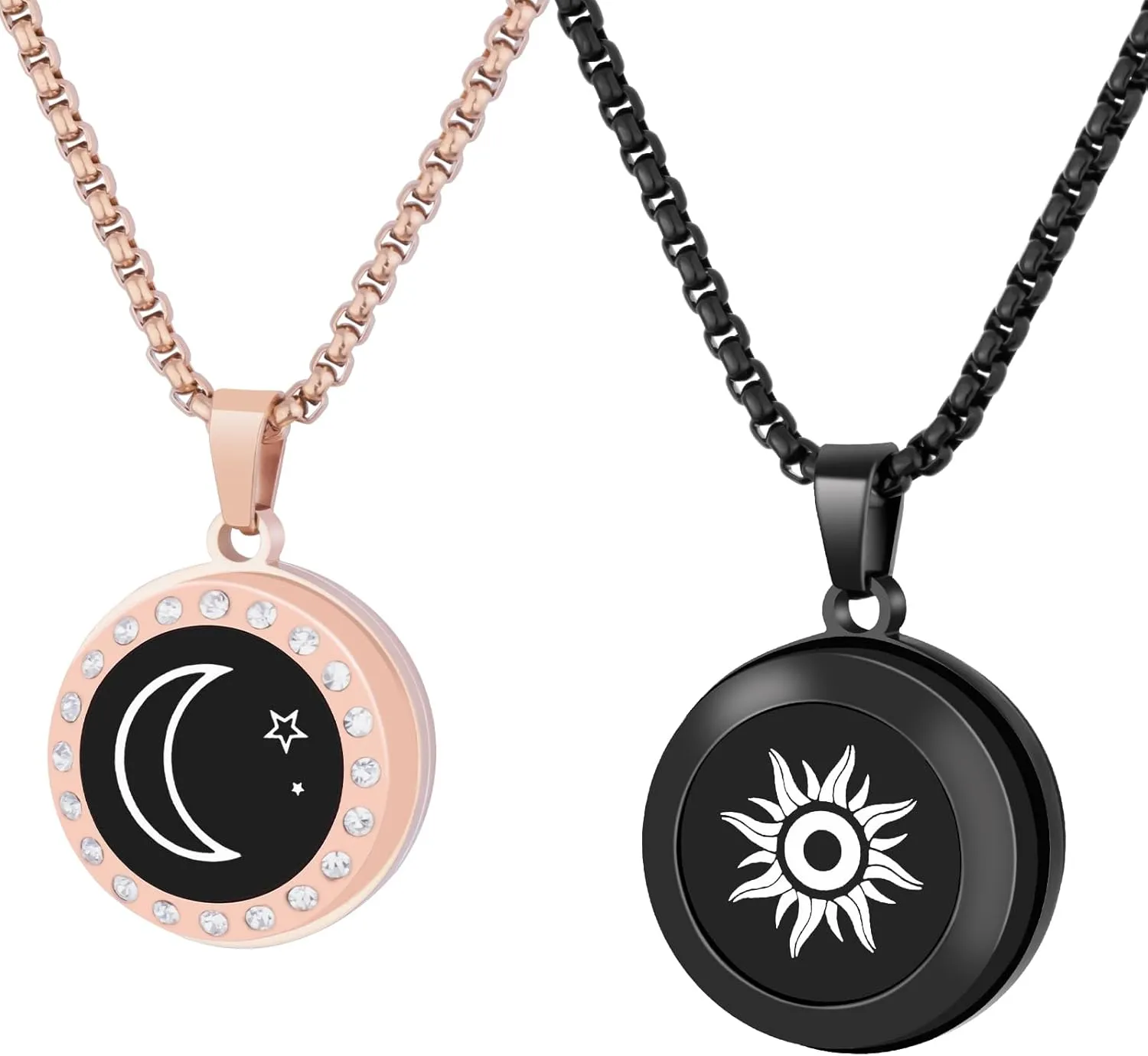 Long Distance Touch Vibration & Light Up Pendant Necklace for Couples - Send SOS SMS, Perfect for Girlfriend & Boyfriend Xmas Gifts
