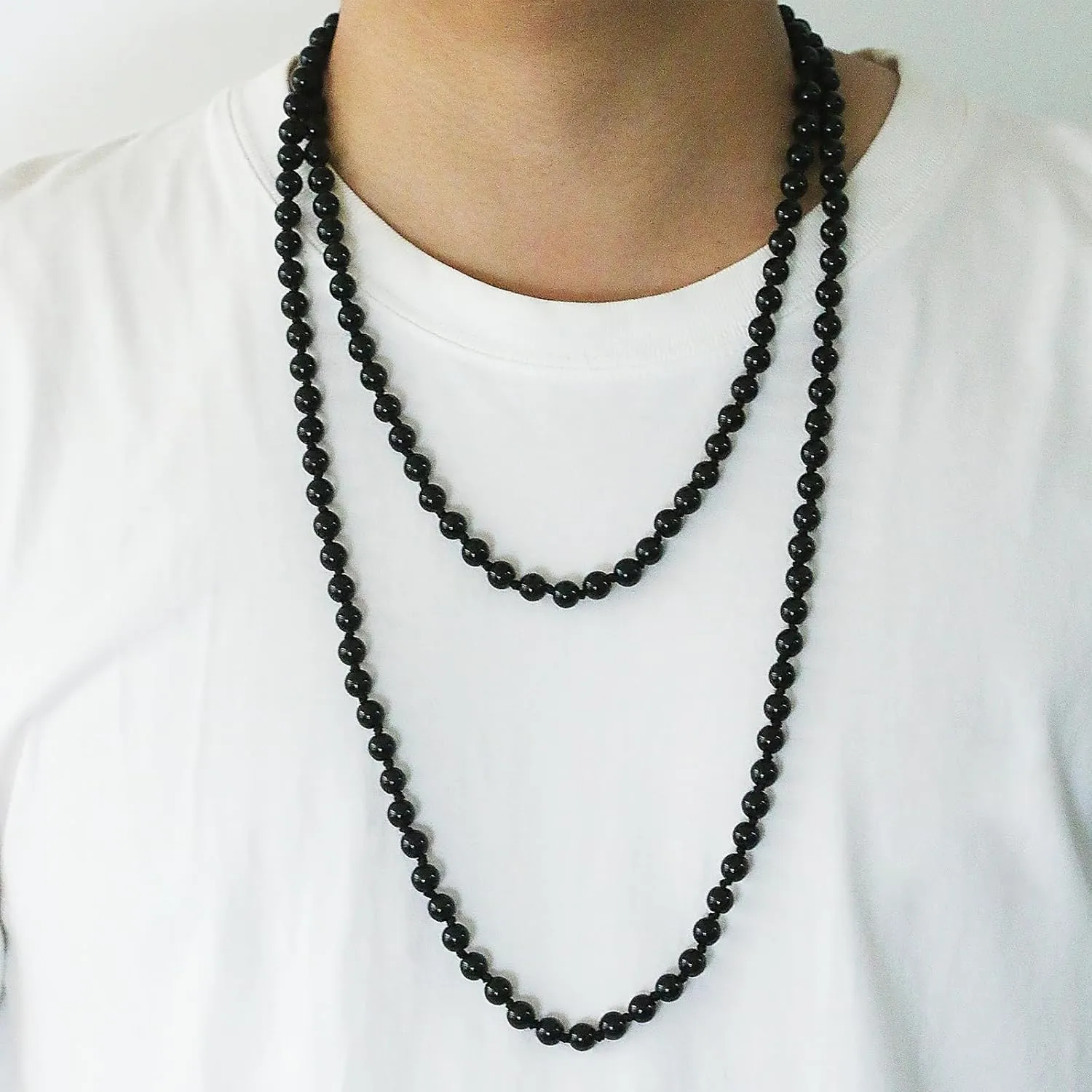 Long Pearl Necklaces for Women Faux Pearl Dangle Necklace Chunky Bead Layered Pearl Necklace Wedding Bridal 60" Pearl Necklace 1920s Gatsby Costume Jewelry