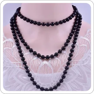 Long Pearl Necklaces for Women Faux Pearl Dangle Necklace Chunky Bead Layered Pearl Necklace Wedding Bridal 60" Pearl Necklace 1920s Gatsby Costume Jewelry