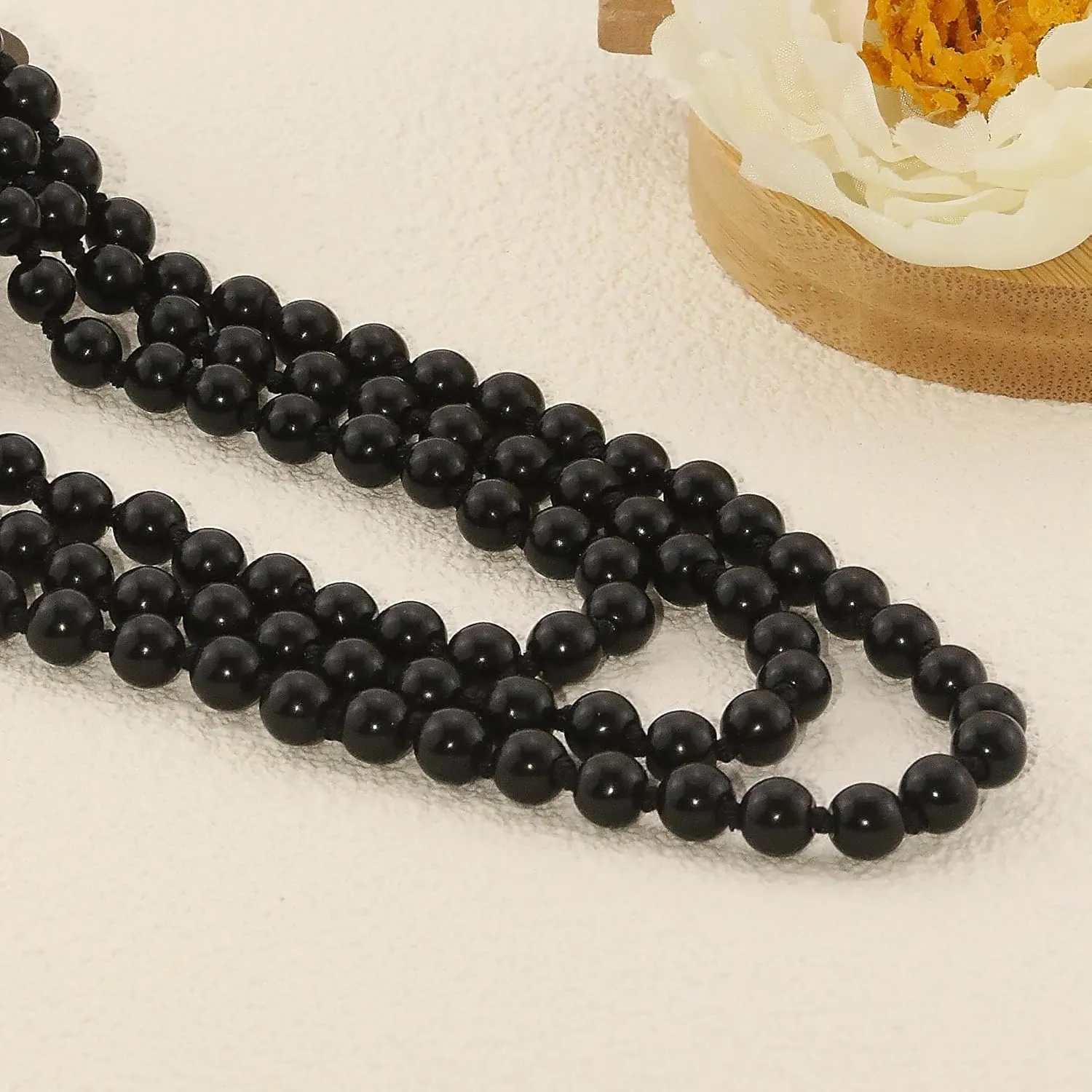 Long Pearl Necklaces for Women Faux Pearl Dangle Necklace Chunky Bead Layered Pearl Necklace Wedding Bridal 60" Pearl Necklace 1920s Gatsby Costume Jewelry