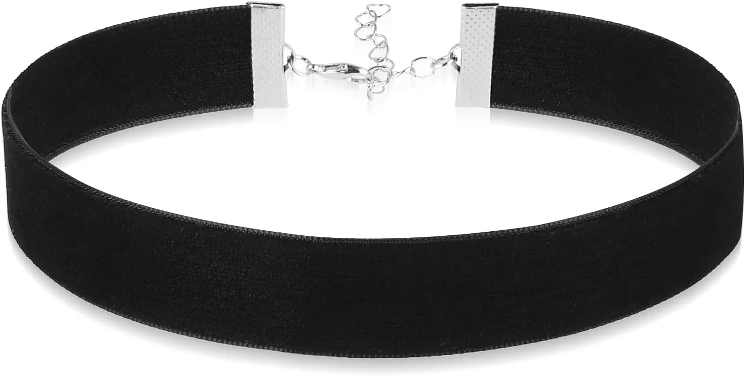 Lusofie Black Choker Necklace Classic Plain Black Choker Velvet Choker Necklace Gothic Jewelry for Women Girls