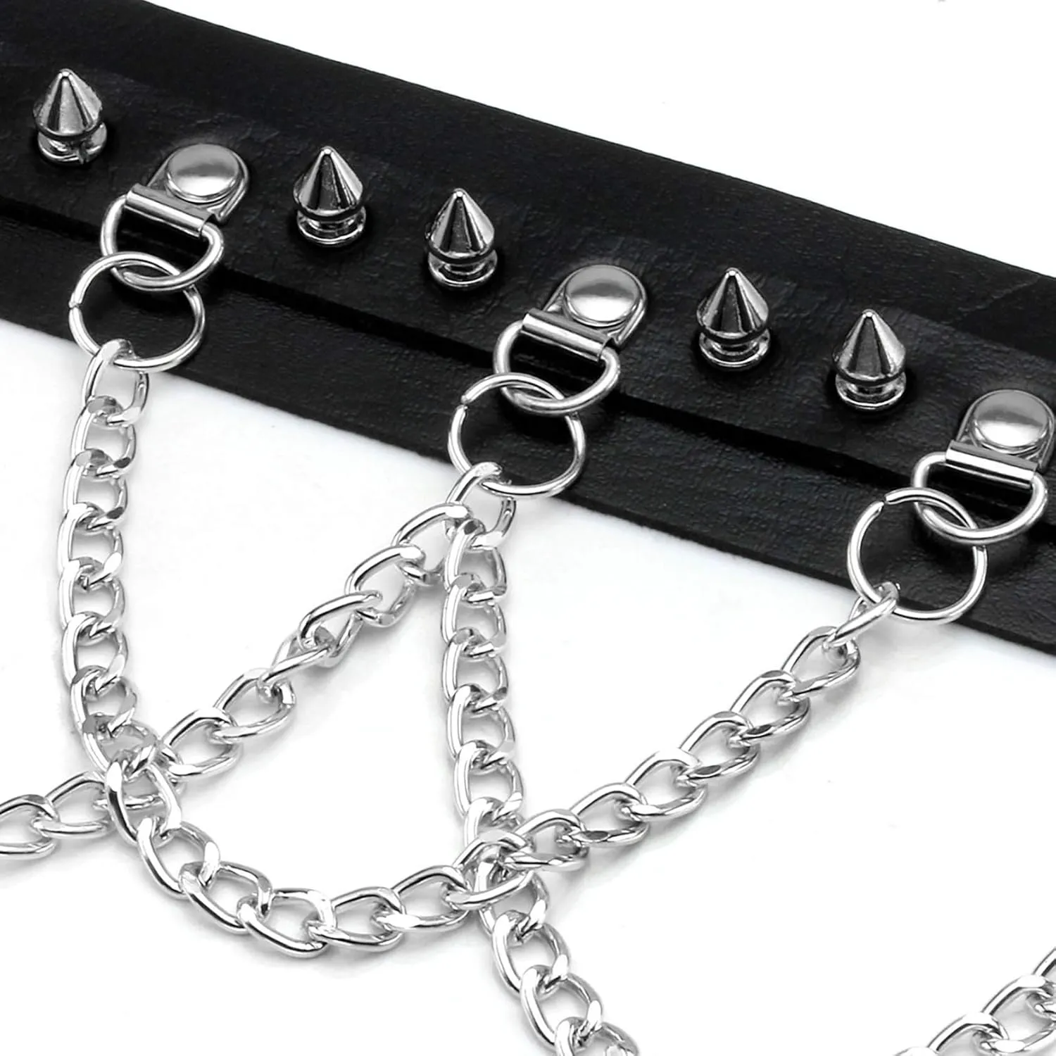 Manfnee Cool Punk Gothic Collar for Women and Men Black PU Leather Vingate Necklace Adjustable