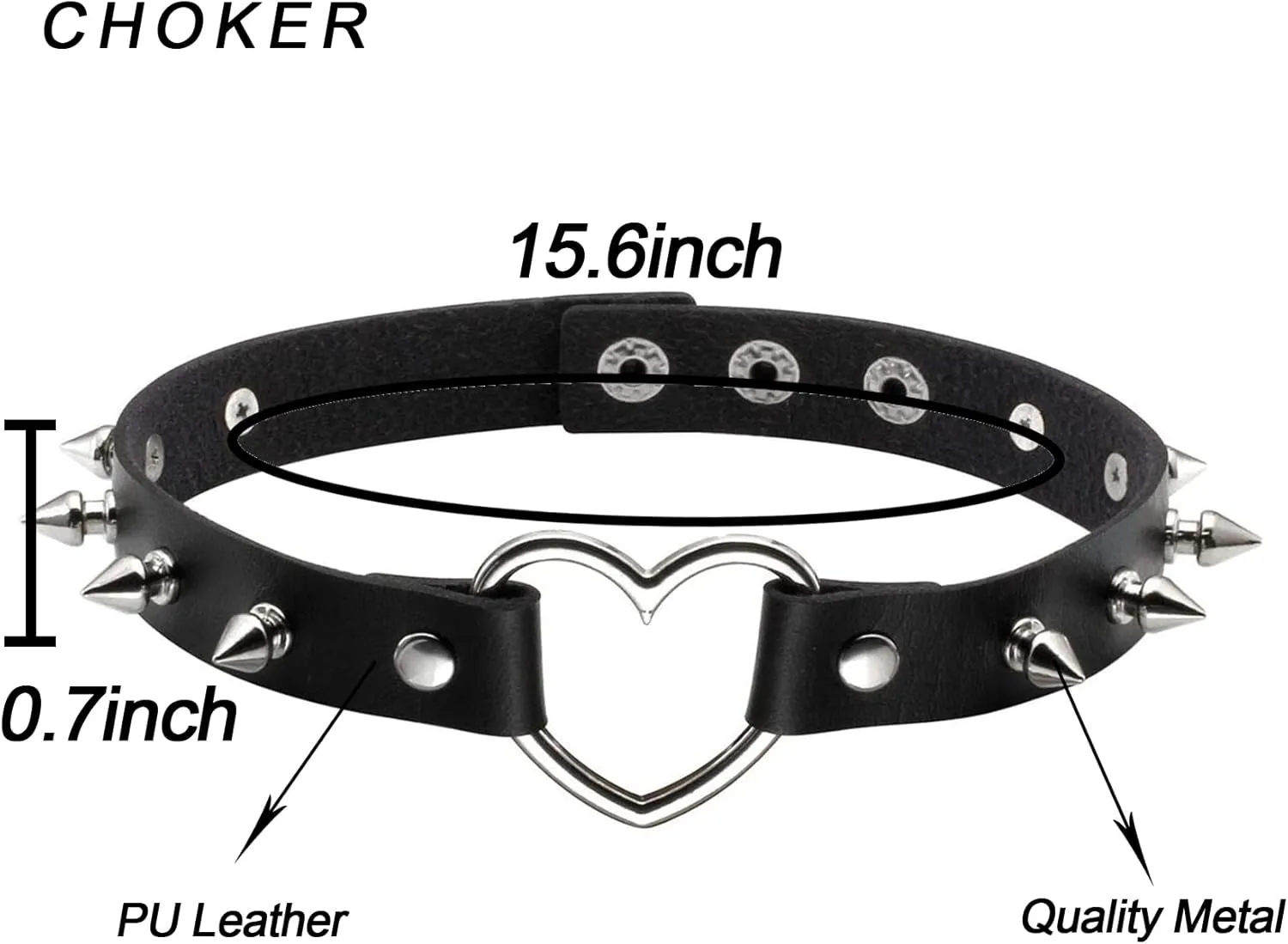 Manfnee Leather Studded Spike Bracelet Choker Punk Gothic Metal Rivet Cuff Bangle Black Wristband