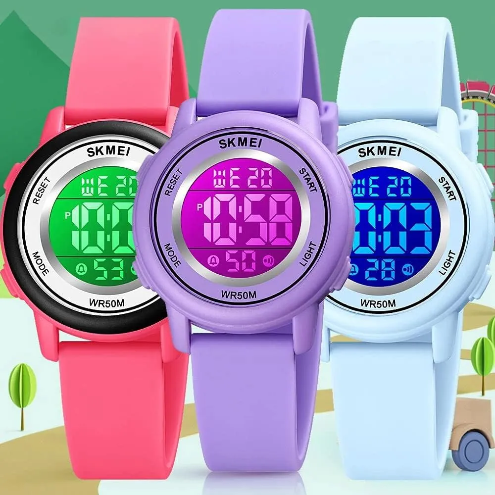 MASTOP Fashion LED Light Digital Sport Watches Stopwatch Calendar Clock 5Bar Waterproof Multifunctional Wristwatch