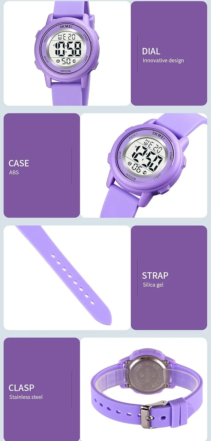 MASTOP Fashion LED Light Digital Sport Watches Stopwatch Calendar Clock 5Bar Waterproof Multifunctional Wristwatch