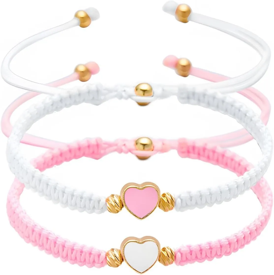 Matching Bracelets for Couples 2 PCS Couples Bracelet Valentines Day Heart Bracelets Set Forever Woven Bracelets Adjustable Rope Promise Couples Friendship Birthday Gifts