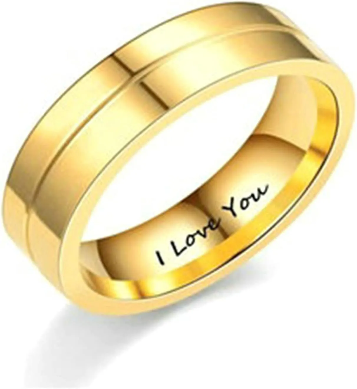 Matching Promise Rings for Couples, Cubic Zirconia I Love You Matching Rings Stainless Steel Wedding Rings Engagement Rings Gold