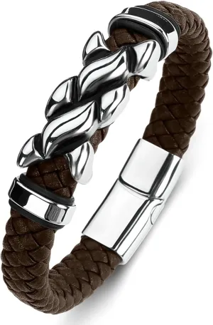 Men Leather Bracelets, Bracelet Mens Flame Shape Cute Bracelets Jewelry for Men