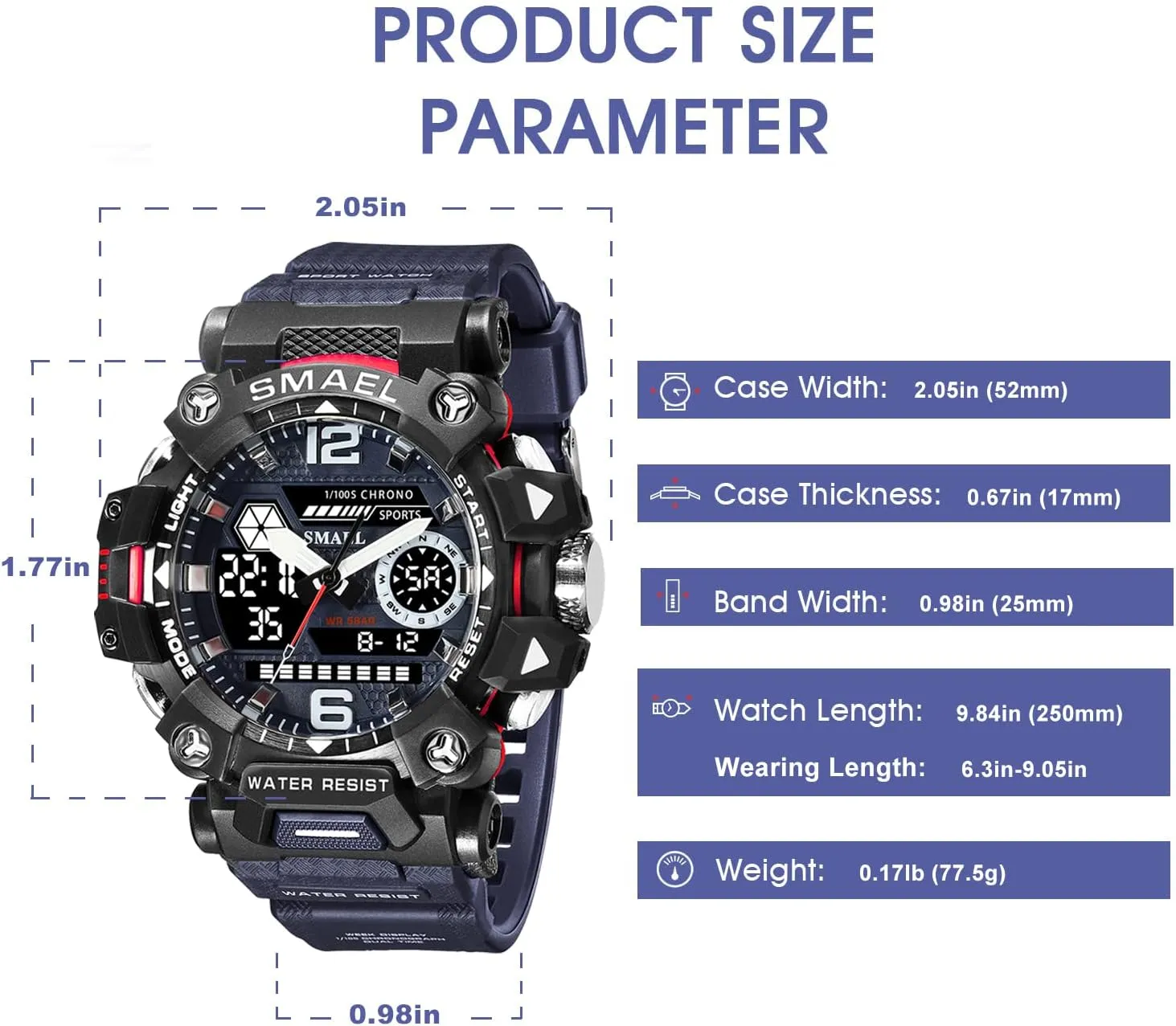 Men's Military Watch Outdoor LED Digital Watch Waterproof Tactical Army Wrist Sports Watches for Men 8072