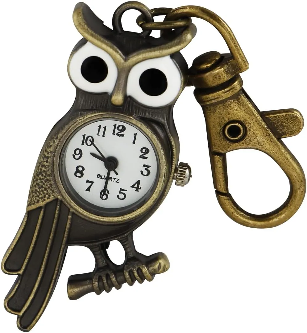 Men's Portable Quartz Pocket Watch with Key Chain,Portable Quartz Arabic Digital Dial Pocket Watches with Chain