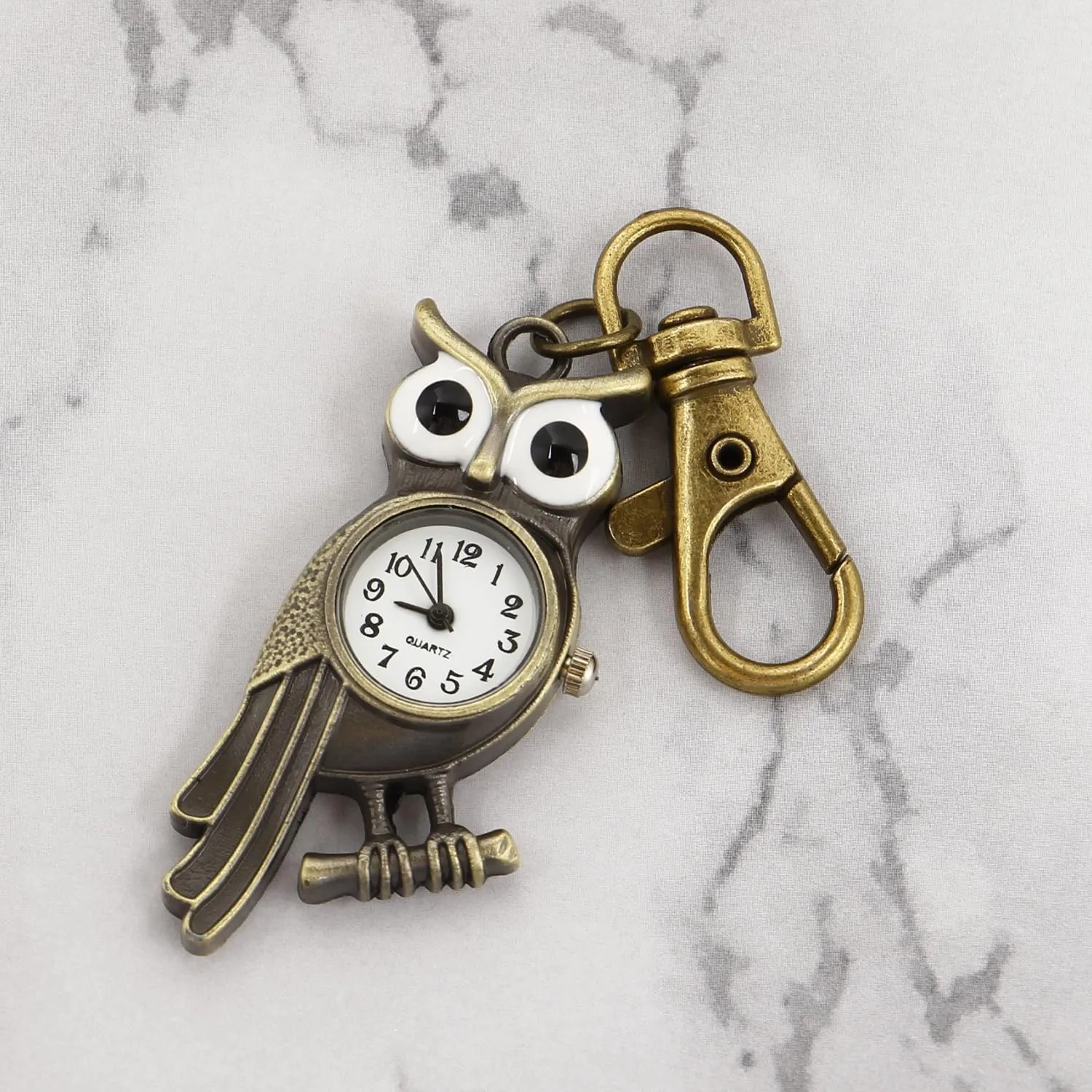 Men's Portable Quartz Pocket Watch with Key Chain,Portable Quartz Arabic Digital Dial Pocket Watches with Chain