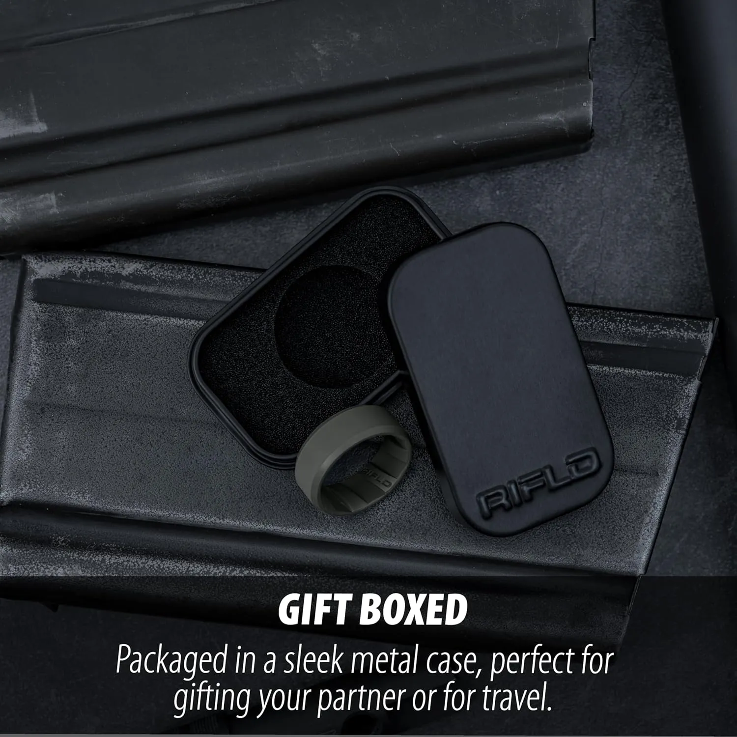 Men's Tactical Silicone Rings, 9mm Wide 2.5mm Thick Rubber Wedding Bands for Him, Breathable Working Man's Performance Ring