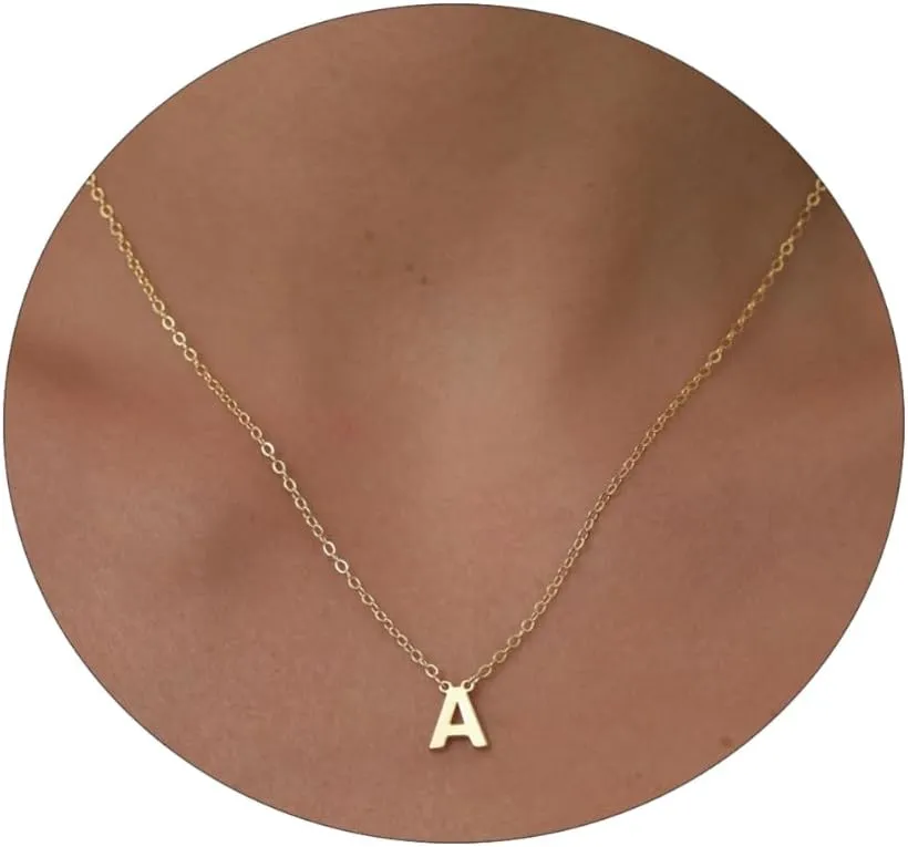 MIDEEO Initial Necklaces for Women, Dainty Letter Necklace Personalized Tiny Initial Pendant Necklace Monogram Cute Letter Name Choker Necklaces Christmas Gift