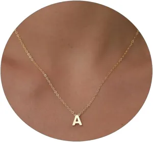 MIDEEO Initial Necklaces for Women, Dainty Letter Necklace Personalized Tiny Initial Pendant Necklace Monogram Cute Letter Name Choker Necklaces Christmas Gift