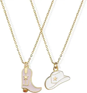 MIFYNN Cowboy Boot Necklace for Women Cowgirl Boot Hat Necklaces 14K Gold Layered Hat Boot Pendant Necklaces Western Country Jewelry Gifts