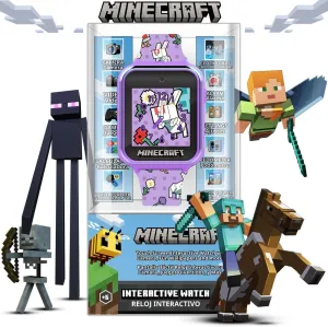 Minecraft Kids Smartwatch with 10 Watch Faces, Selfie and Video Camera, Step Counter, Voice Recorder, Fun Games, Timer, Stopwatch, Alarm, Calculator, and Wallpapers  Fits Wrists 5.5"-8.0"