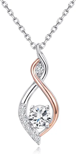 MISSLAN Necklaces for Women 925 Sterling Silver Womens Necklace Infinity Love Pendant Cubic Zirconia Necklace for Women