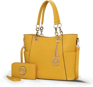 MKF Collection Tote Bag for Women, Handbag Set with Wallet-Top-Handle- Vegan Leather Purse