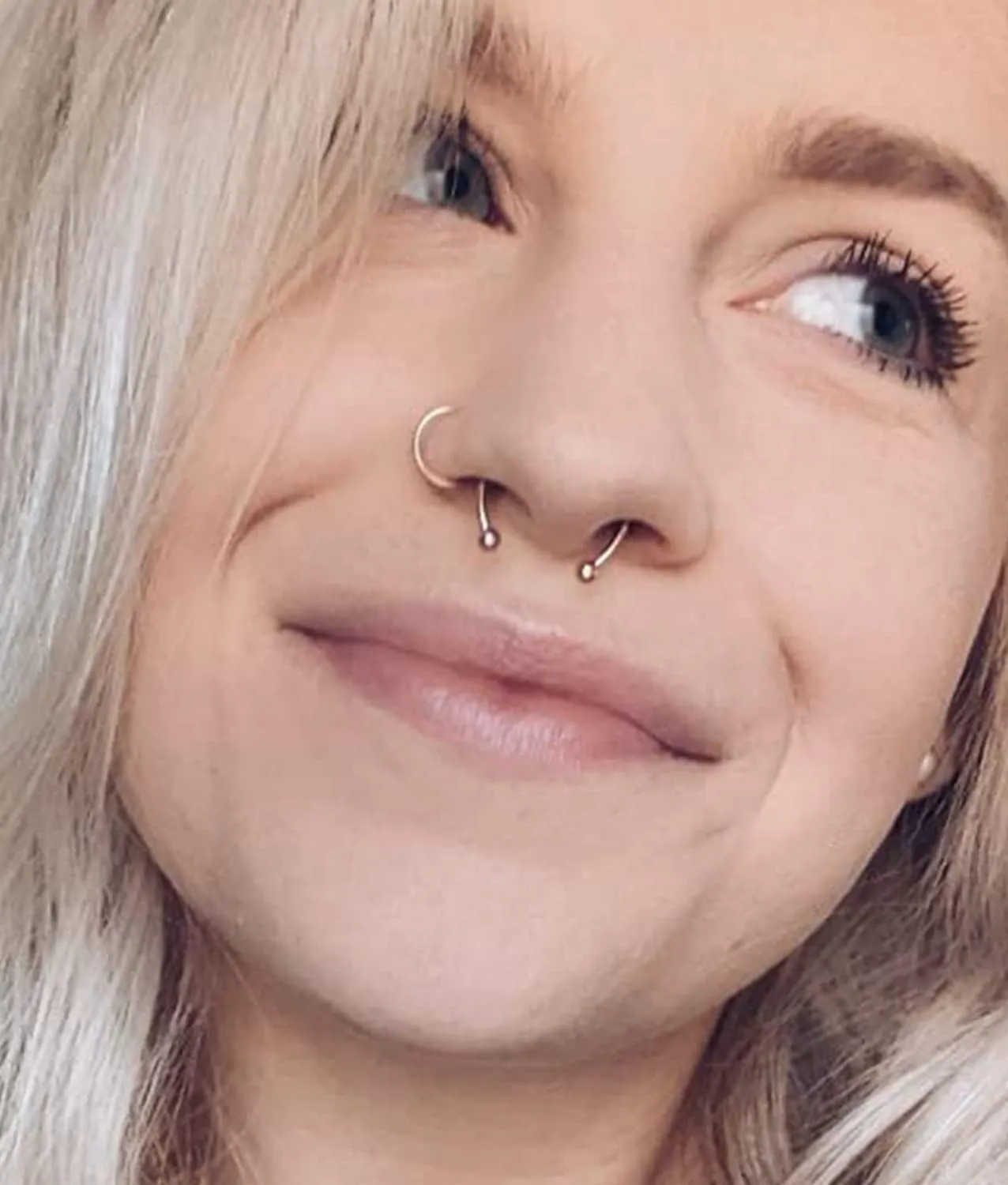 MODRSA Faux Septum Nose Rings - Clip on Septum Ring, Non Piercing Fake Nose Jewelry - Silver, Gold, Black