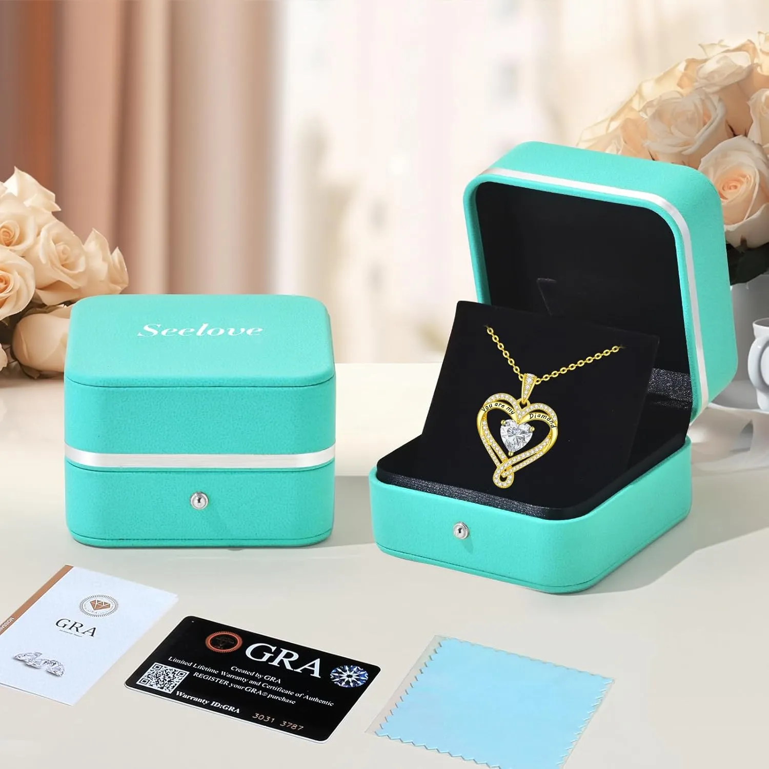 Moissanite Heart Pendant Necklace for Women 925 Sterling Silver Gold Plating,Anniversary Birthday Fine Jewelry Gifts for Wife Her Mom Girlfriend