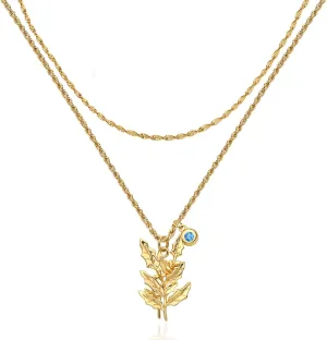 MTMY Birth Flower Necklaces for Women 18K Gold Plated Dainty Layered Birth Month Flower with Birthstone Pendant Necklaces Personalized Custom Floral Jewelry