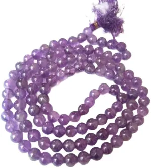 Natural AMETHYST 6-7mm 108 Mala Beads, Spiritual, Meditation Beads, Reiki, Japa Mala, Buddhist Prayer Beads, Yoga Bracelet, healing beads LKMALA-RRGU-1587