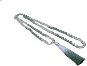 Natural Clear Quartz, Aventurine, Howlite 6mm 108 Mala Beads, Spiritual, Meditation Beads, Reiki, Japa Mala, Buddhist Prayer Beads, Yoga Bracelet, healing beads LKMALA-RRGU-2023