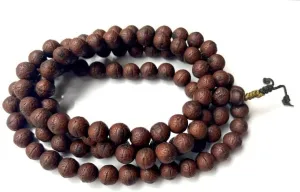 Natural Genuine Bodhi seed 8mm 108 Mala Beads, Spiritual, Meditation Beads, Reiki, Japa Mala, Buddhist Prayer Beads, Yoga Bracelet, healing beads LKMALA-RRGU-2876, 34 inch, brown