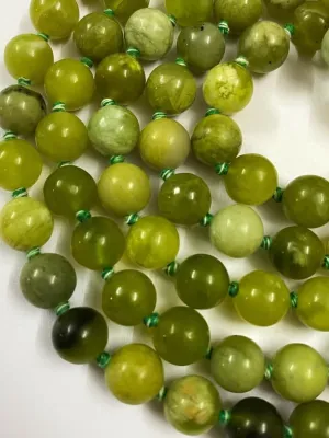 Natural Green Vesuvianite 8mm 108 Mala Beads, Spiritual, Meditation Beads, Reiki, Japa Mala, Buddhist Prayer Beads, Yoga Bracelet, healing beads LKMALA-RRGU-259