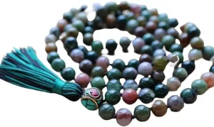 Natural Indian Agate 8mm 108 Mala Beads, Spiritual, Meditation Beads, Reiki, Japa Mala, Buddhist Prayer Beads, Yoga Bracelet, healing beads LKMALA-RRGU-2925