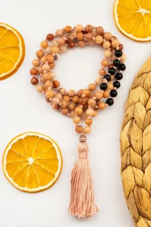 Natural rhodonite,black onyx 6mm 108 Mala Beads, Spiritual, Meditation Beads, Reiki, Japa Mala, Buddhist Prayer Beads, Yoga Bracelet, healing beads LKMALA-RRGU-2588