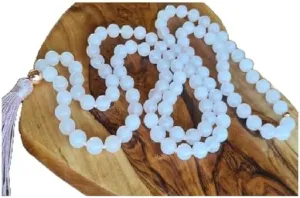 Natural Rose Quartz 8mm 108 Mala Beads, Spiritual, Meditation Beads, Reiki, Japa Mala, Buddhist Prayer Beads, Yoga Bracelet, healing beads LKMALA-RRGU-2716