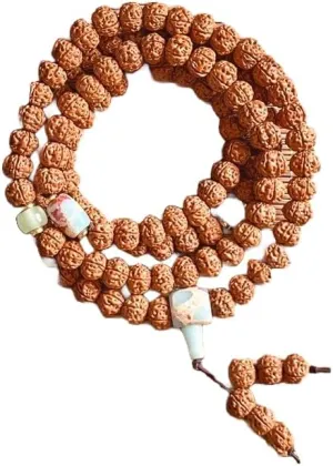 Natural Rudraksha Bodhi Seed 10mm 108 Mala Beads, Spiritual, Meditation Beads, Reiki, Japa Mala, Buddhist Prayer Beads, Yoga Bracelet, healing beads LKMALA-RRGU-1161