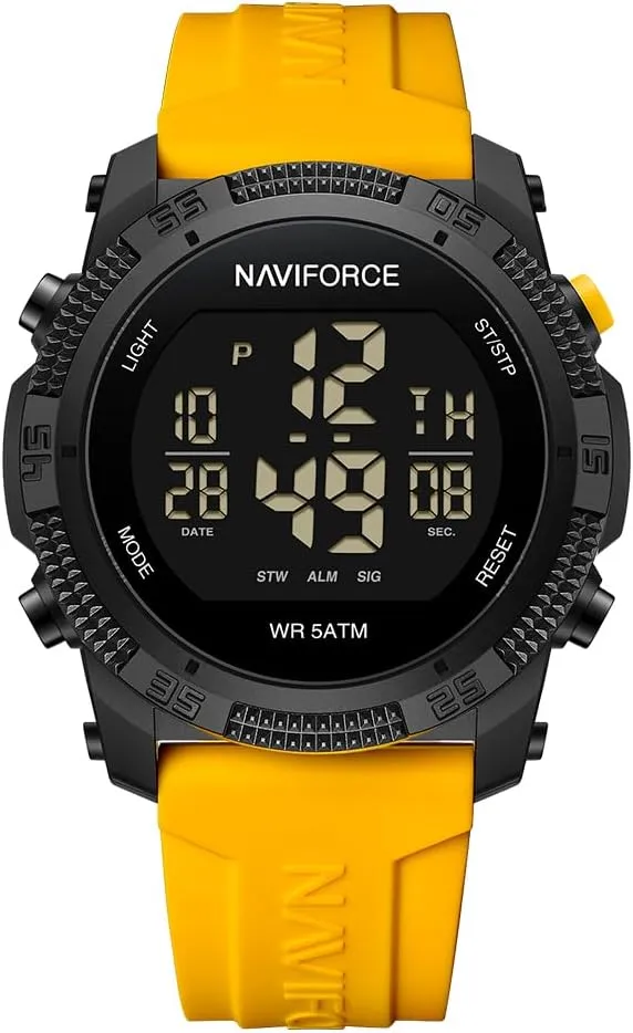 NAVIFORCE Men Sports Waterproof Digital Watches with Stopwatch Alarm Rubber Strap Wristwatch for Women