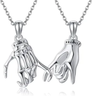 ONEFINITY Matching Necklaces S925 Sterling Silver Pinky Promise Matching Couple Necklace Best Friend Necklaces Jewelry Gift for Women Men