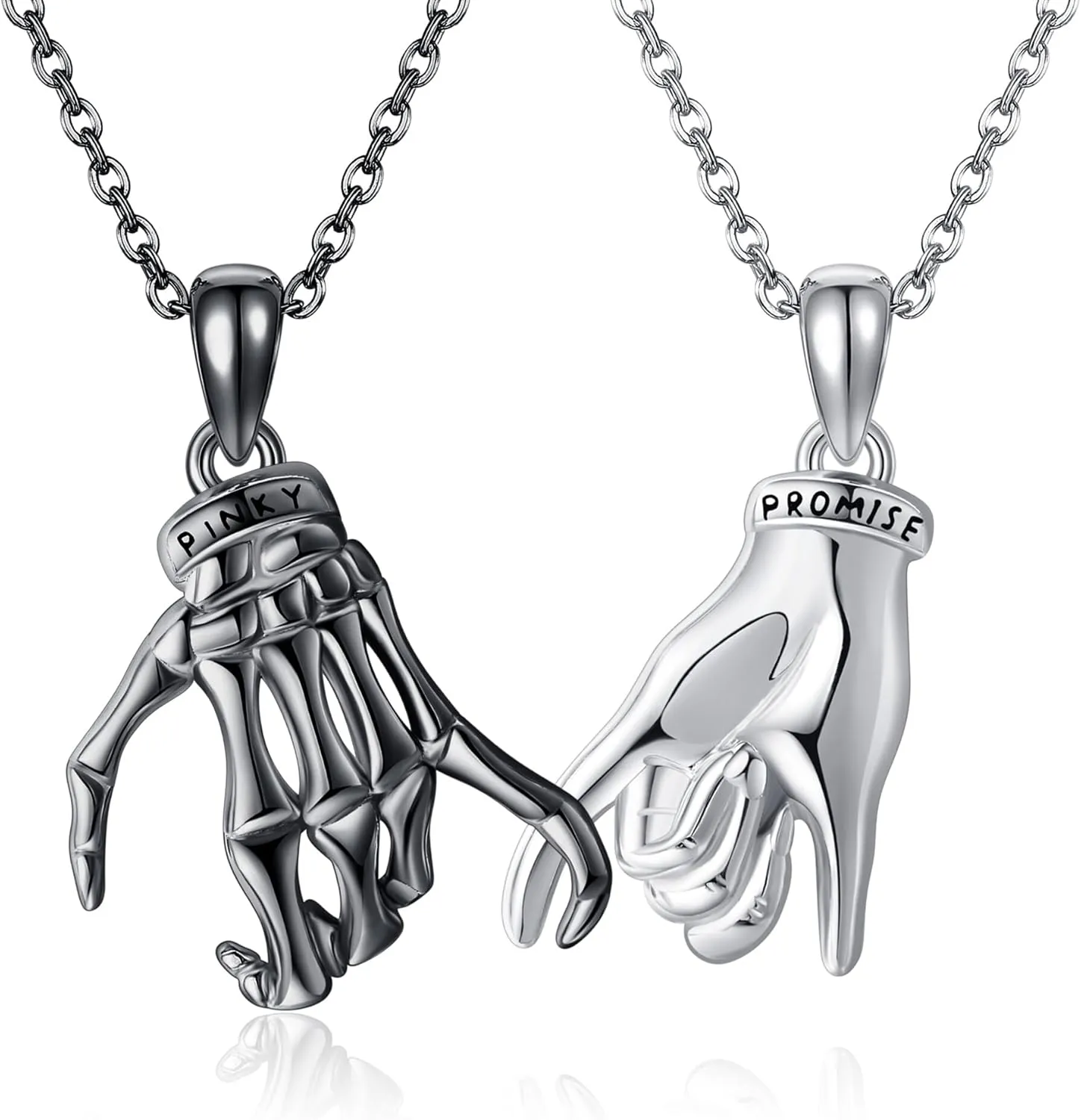 ONEFINITY Matching Necklaces S925 Sterling Silver Pinky Promise Matching Couple Necklace Best Friend Necklaces Jewelry Gift for Women Men