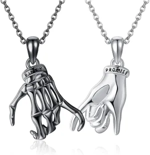 ONEFINITY Matching Necklaces S925 Sterling Silver Pinky Promise Matching Couple Necklace Best Friend Necklaces Jewelry Gift for Women Men