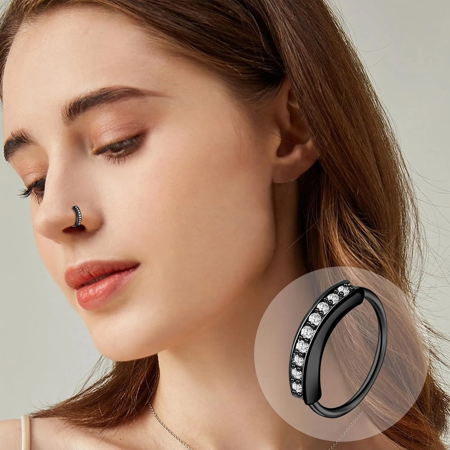 ONESING 9-40 Pcs Nose Rings - Hoops, Studs & L Shape - Hypoallergenic Stainless Steel Nose Piercings for Women & Men
