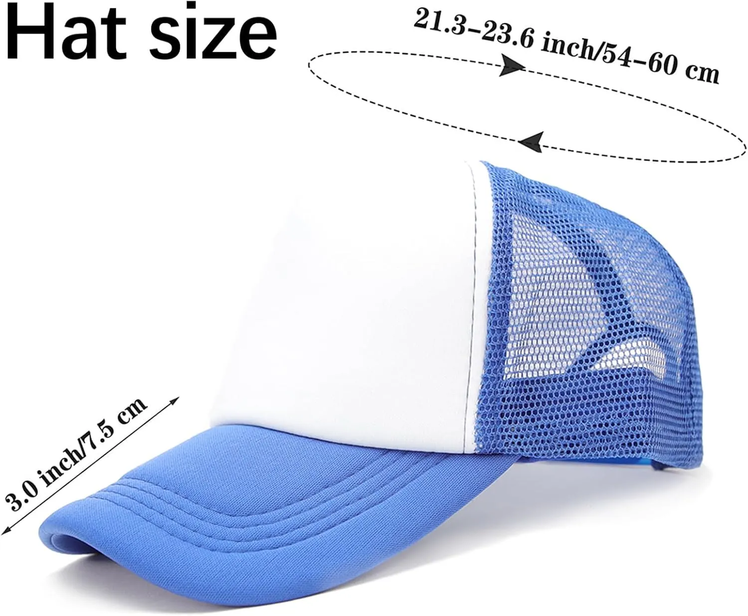 ORJ Unisex Sublimation Blank Mesh Baseball Cap Polyester Mesh Trucker Hat Bulk