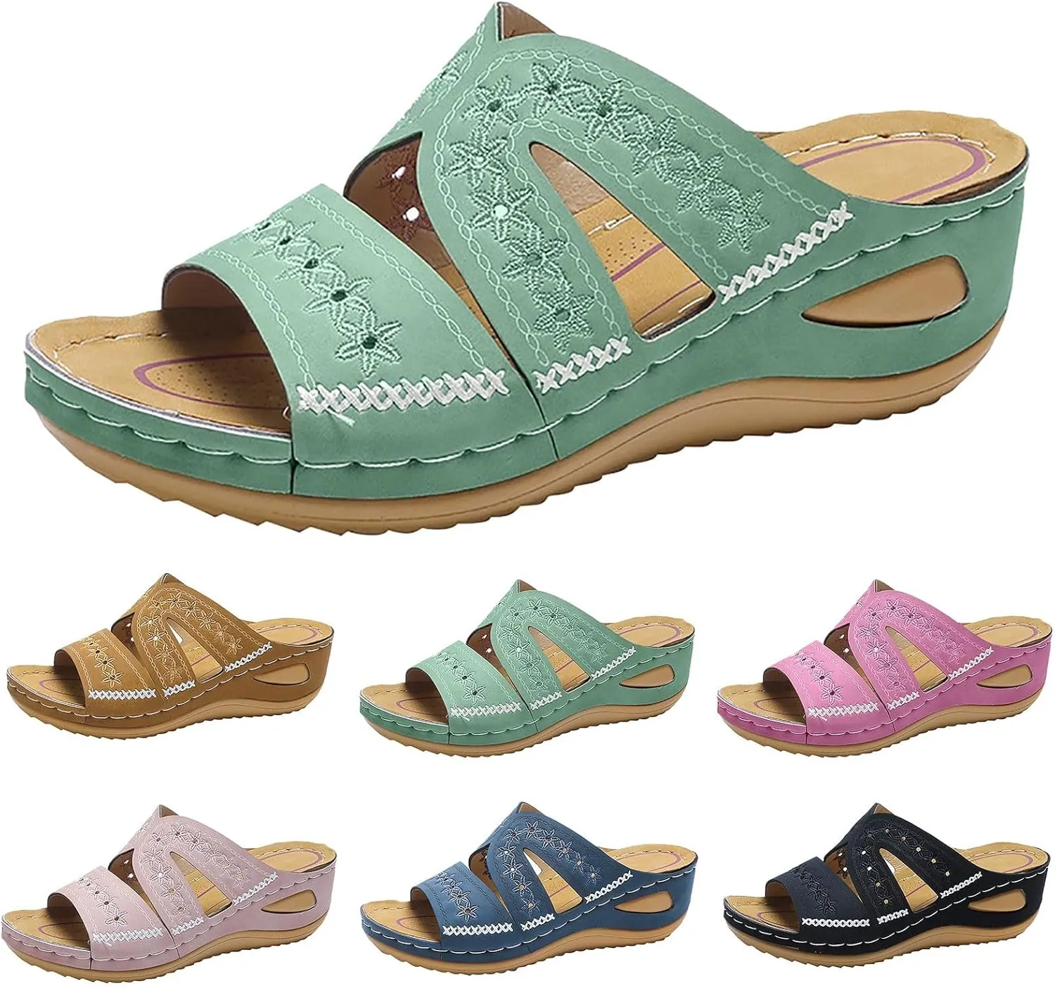 Orthopedic Sandals for Women, Women Dressy Summer Comfortable Sandals Wedge Sandals Arch Support Flip Flops Sandals