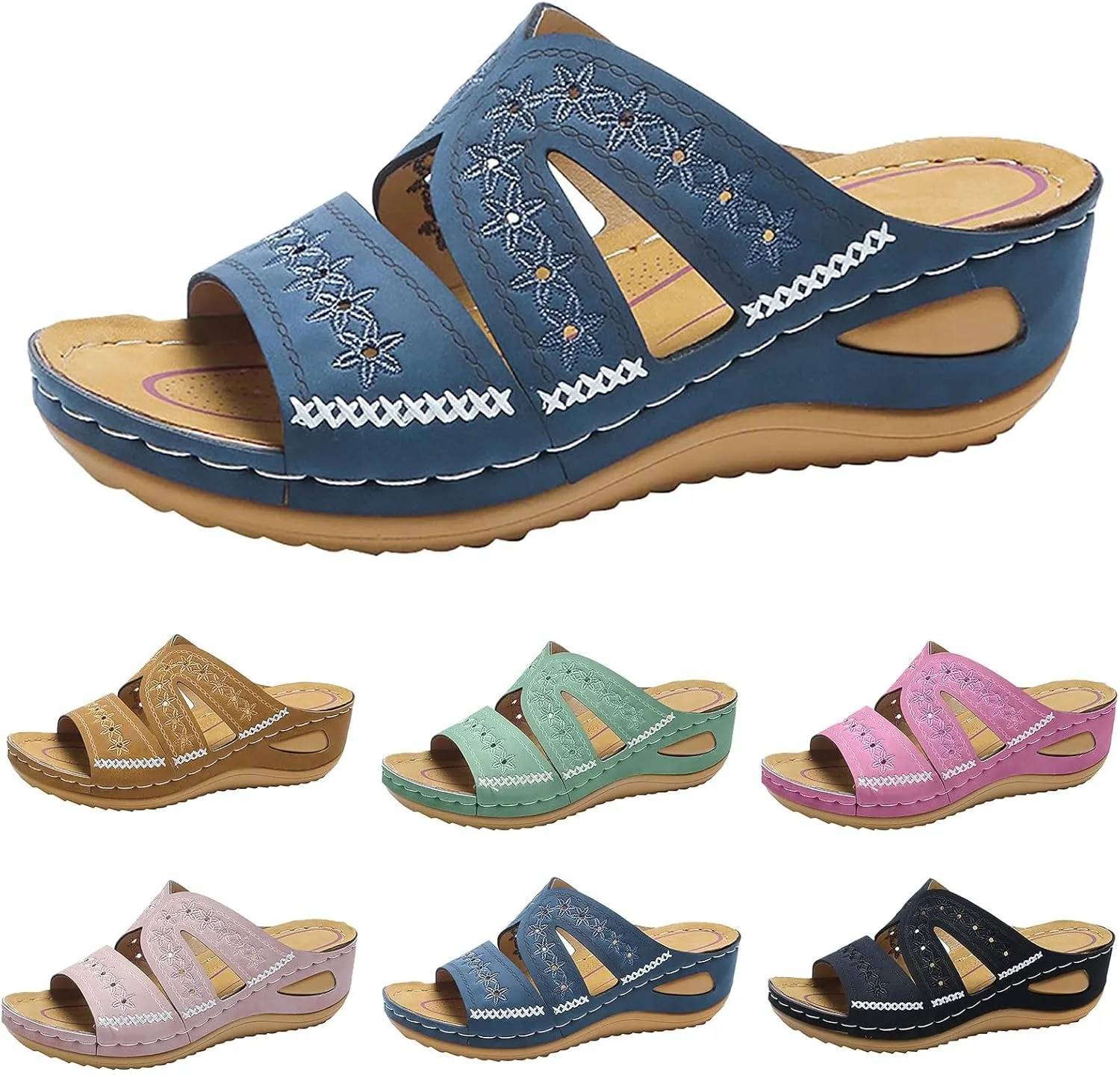 Orthopedic Sandals for Women, Women Dressy Summer Comfortable Sandals Wedge Sandals Arch Support Flip Flops Sandals